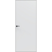 Дверь межкомнатная Порта Invisible Reverse 4AB ПЭТ, правое открывание, Shellac White, глухая, скрытая, кромка алюминиевая черная матовая, каркасно-щитовая