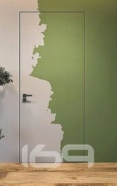 Дверь межкомнатная, скрытого монтажа Triadoors Invisible, кромка алюминиевая черная матовая