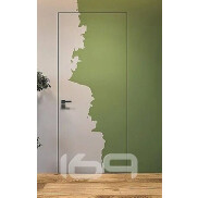 Дверь межкомнатная, скрытого монтажа Triadoors Invisible, кромка алюминиевая черная матовая