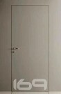 Дверь скрытого монтажа Invisible-700, грунт (под окраску), прямое открывание, Грунт, кромка алюминиевая черная матовая, каркасно-щитовая
