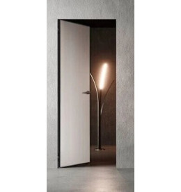 Дверь межкомнатная, скрытого монтажа Triadoors Invisible, кромка алюминиевая черная матовая