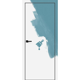 Дверь межкомнатная Инвизибл Инсайд Грунт (под окраску) Грунт, глухая/скрытая, кромка алюминиевая черная матовая, каркасно-щитовая