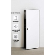 Дверь межкомнатная Порта Invisible 4AB Грунт (под окраску), Серый, глухая, скрытая, кромка алюминиевая черная матовая, каркасно-щитовая