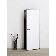 Дверь межкомнатная Порта Invisible 4AB Грунт (под окраску), Серый, глухая, скрытая, кромка алюминиевая черная матовая, каркасно-щитовая