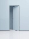 Дверь межкомнатная Порта Invisible Reverse 4A Грунт (под окраску), левое открывание, Серый, глухая, скрытая, кромка алюминиевая матовый хром, каркасно-щитовая