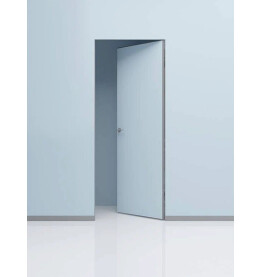 Дверь межкомнатная Порта Invisible Reverse 4A Праймер White Грунт (под окраску), левое открывание, Серый, глухая, скрытая, кромка алюминиевая матовый хром, каркасно-щитовая