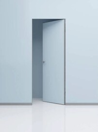 Дверь межкомнатная Порта Invisible Reverse 4A Грунт (под окраску), левое открывание, Серый, глухая, скрытая, кромка алюминиевая матовый хром, каркасно-щитовая