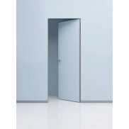 Дверь межкомнатная Порта Invisible Reverse 4A Грунт (под окраску), левое открывание, Серый, глухая, скрытая, кромка алюминиевая матовый хром, каркасно-щитовая