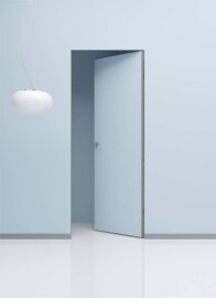 Дверь межкомнатная Порта Invisible Reverse 4A Праймер White Грунт (под окраску) Серый, глухая/скрытая, кромка матовый хром, каркасно-щитовая