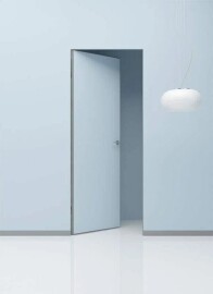 Дверь межкомнатная Порта Invisible Reverse 4A Праймер White Грунт (под окраску) Серый, глухая/скрытая, кромка матовый хром, каркасно-щитовая