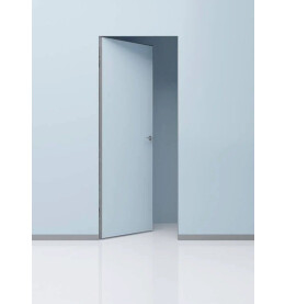 Дверь межкомнатная Порта Invisible Reverse 4A Праймер White Грунт (под окраску), правое открывание, Серый, глухая, скрытая, кромка алюминиевая матовый хром, каркасно-щитовая