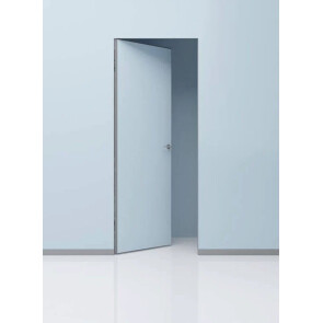Дверь межкомнатная Порта Invisible Reverse 4A Грунт (под окраску), правое открывание, Серый, глухая, скрытая, кромка алюминиевая матовый хром, каркасно-щитовая