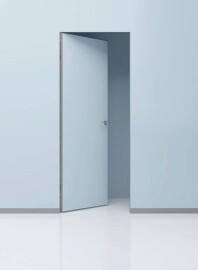 Дверь межкомнатная Порта Invisible Reverse 4A Грунт (под окраску), правое открывание, Серый, глухая, скрытая, кромка алюминиевая матовый хром, каркасно-щитовая