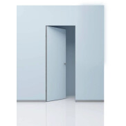 Дверь межкомнатная Порта Invisible Reverse 4A Праймер White Грунт (под окраску), правое открывание, Серый, глухая, скрытая, кромка алюминиевая матовый хром, каркасно-щитовая