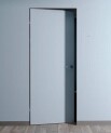 Дверь межкомнатная Порта Invisible Reverse 4AB Грунт (под окраску), левое открывание, Серый, глухая, скрытая, кромка алюминиевая черная матовая, каркасно-щитовая