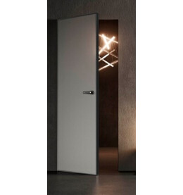 Дверь межкомнатная, скрытого монтажа Triadoors Invisible, кромка алюминиевая черная матовая