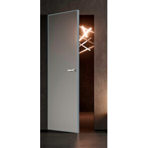 Дверь межкомнатная invisible-700, зеркальные, левое открывание, грунт, скрытая, глухая, кромка алюминиевая матовый хром, каркасно-щитовая
