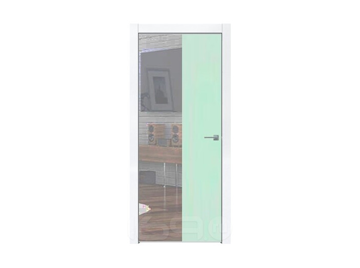 ДП INVISIBLE-800 Зеркало Front/Лакобель белый Back 200*80, кромка-матовый хром