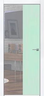 Дверь скрытого монтажа invisible-800, с зеркалом, лакобель белый, кромка алюминиевая матовый хром, каркасно-щитовая