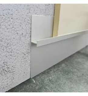 Плинтус алюминиевый под гипсокартон и штукатурку approf алюминий серебро 70x13
