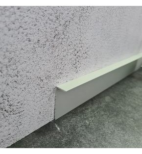 Плинтус алюминиевый под гипсокартон и штукатурку approf алюминий серебро 40x13