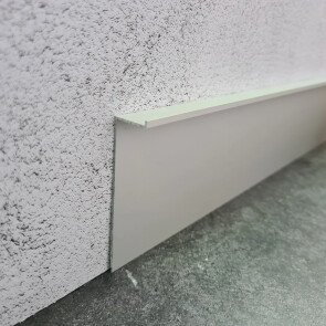 Плинтус алюминиевый под гипсокартон и штукатурку approf алюминий серебро 70x15