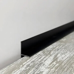 Микроплинтус L образный approf алюминий черный 258x15.2