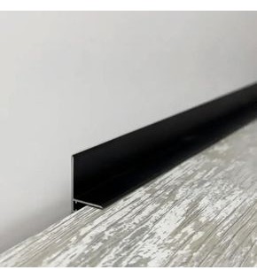 Микроплинтус L образный approf алюминий черный 258x15.2