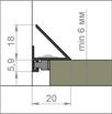 Плинтус approf алюминий черный 239x20