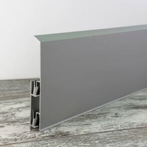 Плинтус алюминиевый под кабель-канал approf алюминий серый 100x10