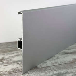 Плинтус алюминиевый под кабель-канал approf алюминий серый 130x14