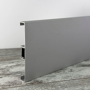 Плинтус алюминиевый под кабель-канал approf алюминий серый 100x14