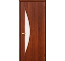 Ламинированная межкомнатная дверь "5С" Итальянский орех остекление белое матовое
