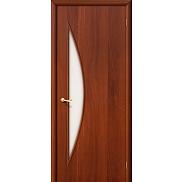 Ламинированная межкомнатная дверь "5С" Итальянский орех остекление белое матовое