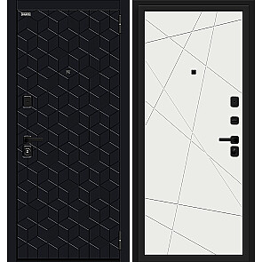 Дверь входная Кьюб (RBE) Total Black/Super White, 2 замка