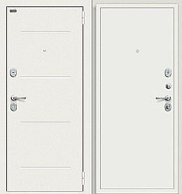 Дверь входная Аура Kale Off-white/Шагрень белая, 2 замка, с ночной задвижкой