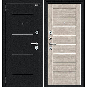 Дверь входная Техно Букле черное/Cappuccino Veralinga, 2 замка