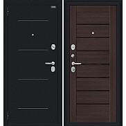 Дверь входная Техно Букле черное/Wenge Veralinga, 2 замка, с ночной задвижкой