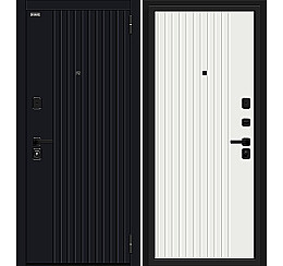 Дверь входная Граффити-32/32 Total Black/Super White, 2 замка, с ночной задвижкой