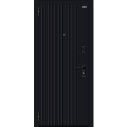 Дверь входная Граффити-32/32 Total Black/Super White, 2 замка, с ночной задвижкой