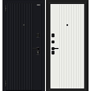Дверь входная Граффити-32/32 Total Black/Super White, 2 замка, с ночной задвижкой