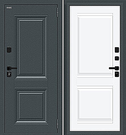 Дверь входная Thermo Некст МФ/SBlack с терморазрывом Старк антрацит/White Silk, 2 замка