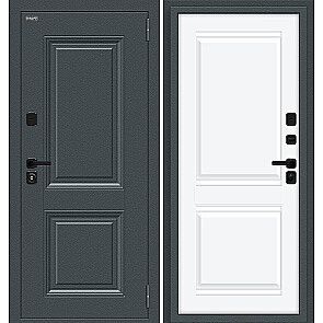 Дверь входная Thermo Некст МФ/SBlack с терморазрывом Старк антрацит/White Silk, 2 замка