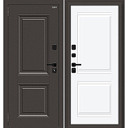 Дверь входная Thermo Некст МФ/SBlack с терморазрывом Старк шоколад/White Silk, 2 замка, с ночной задвижкой