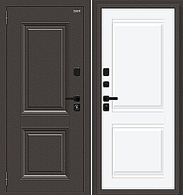 Дверь входная Thermo Некст МФ/SBlack с терморазрывом Старк шоколад/White Silk, 2 замка