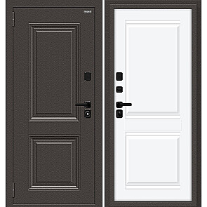 Дверь входная Thermo Некст МФ/SBlack с терморазрывом Старк шоколад/White Silk, 2 замка