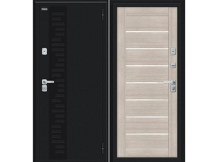 ДC Bravo Thermo Техно Д2/BChrome Букле черное/Cappuccino Melinga 205*96 Правая