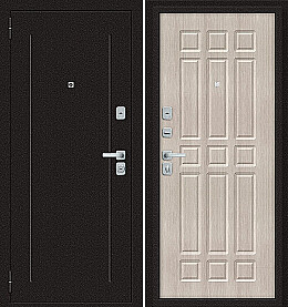 Дверь входная Любо Мини/BChrome Антик Медный/Cappuccino Melinga, 2 замка