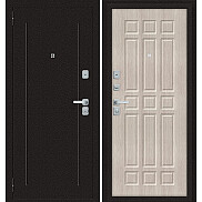 Дверь входная Любо Мини/BChrome Антик Медный/Cappuccino Melinga, 2 замка, с ночной задвижкой