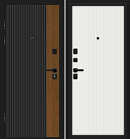 Дверь входная Optim Z-2 Вертикаль Грецкий Орех/Белый